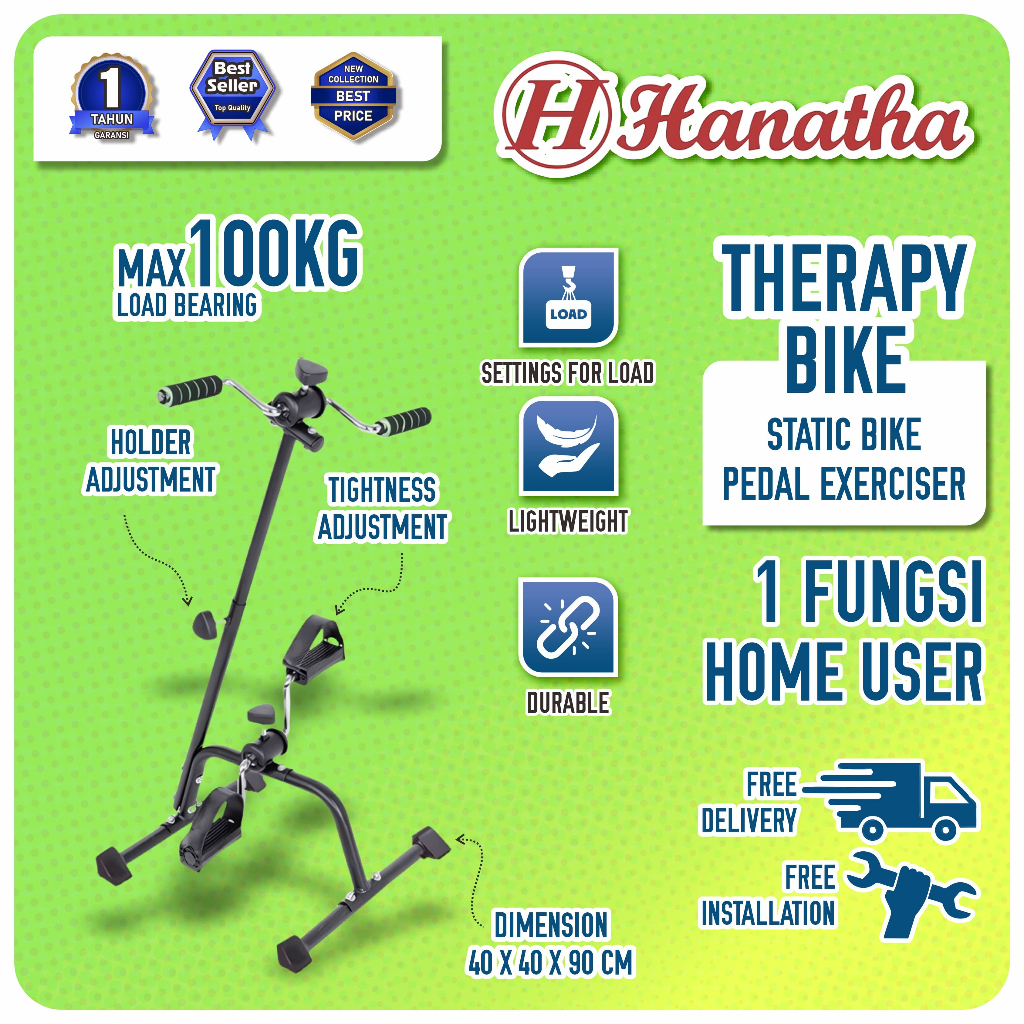 Sepeda Statis Pedal Exerciser -  terapi Mini Untuk Terapi Stroke Pengapuran