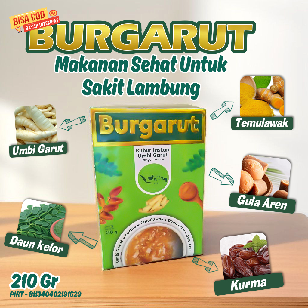

BURGARUT Herbal Asam Lambung Maag Kronis Gerd Ampuh Bubur Umbi Garut Plus Temulawak
