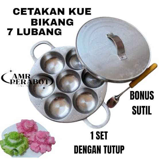 CETAKAN BIKANG MAWAR JUMBO/CETAKAN BIKA AMBON PLUS TUTUP DAN SUTIL KUE
