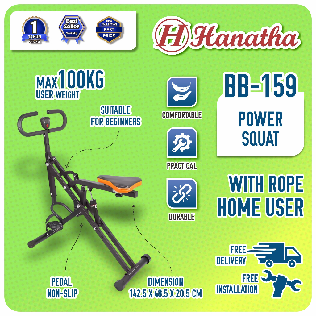 Hit Power Squat Power Squad Home Squat Alat Olahraga di rumah Power Rider Alat Gym Dirumah