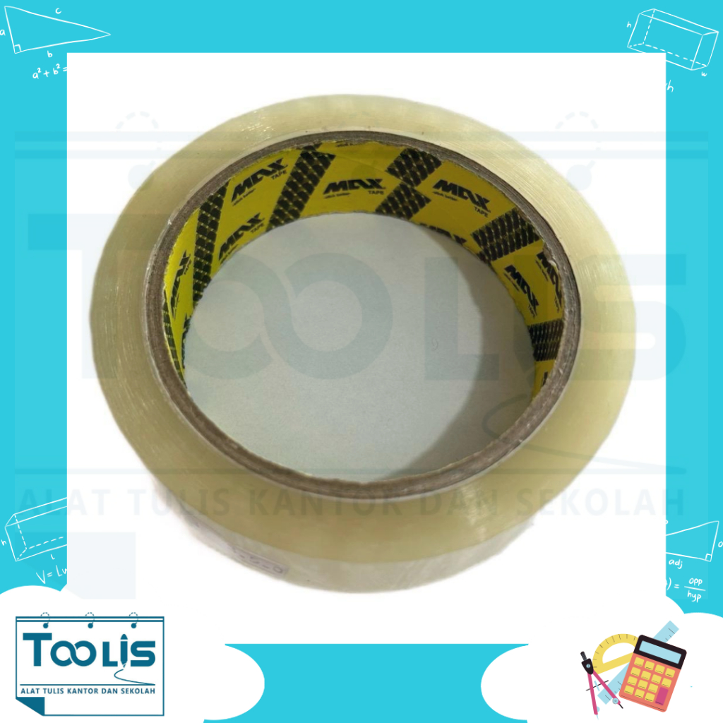 

Isolasi 1 inch uk. 24mm 72 Yard MAX TAPE Bening Isolasi OPP