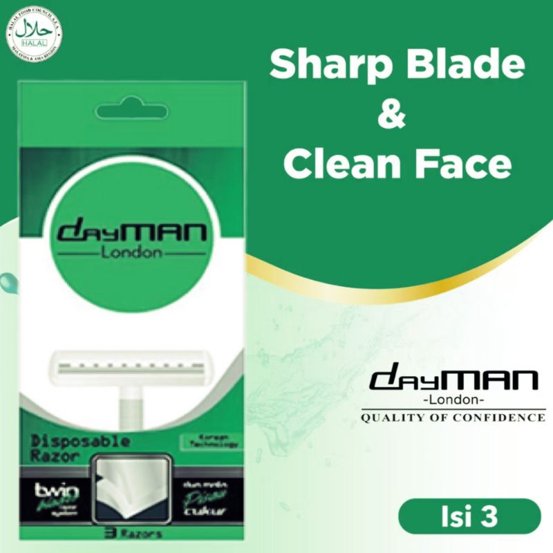 Cukuran Jenggot | DAYMAN RAZOR TWIN BLADE (Alat Cukur dengan Lubricant) Isi 3 pcs | 100% Ori