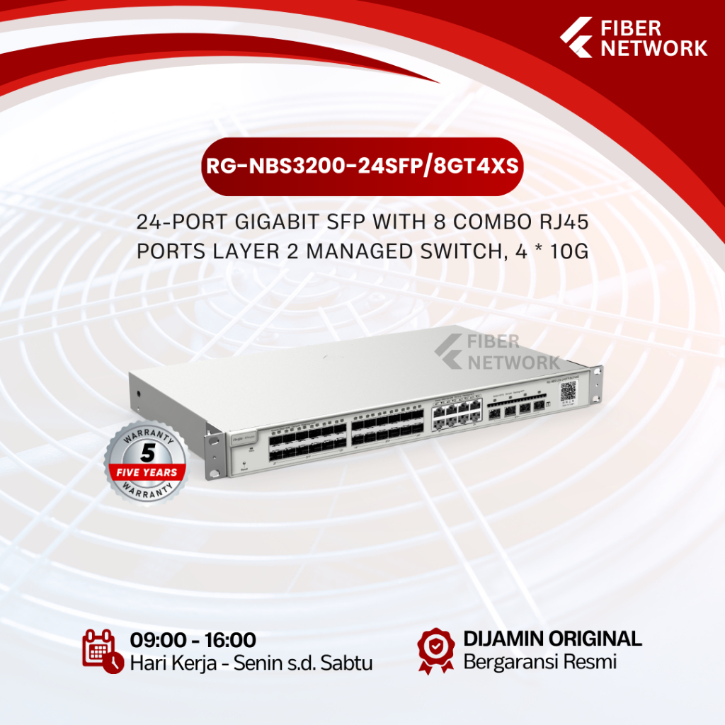 RG-NBS3200-24SFP/8GT4XS RUIJIE REYEE 4 SFP PORTS L2 MANAGED SWITCH