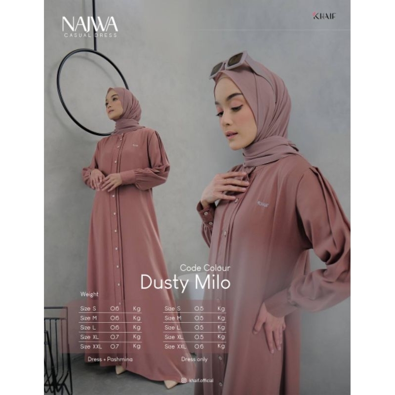 GAMIS CASUAL DRESS TERBARU NAJWA ORI BY KHAIF DREES ONLY