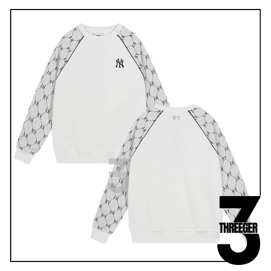 MLB Jacquard Dia Monogram Sleeve Sweatshirt White Original