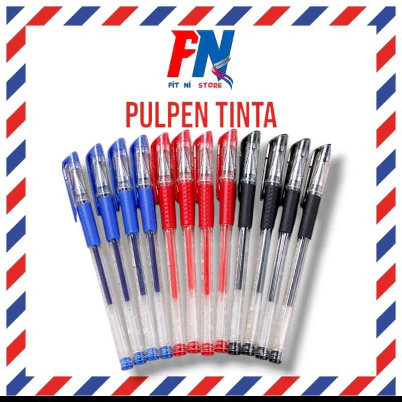 

EightwoShop-PULPEN GEL INK0.5Mm ALAT TULIS KANTOR SEKOLAH PENA PEN TINTA CAIR STANDART WARNA MERAH BIRU HITAM