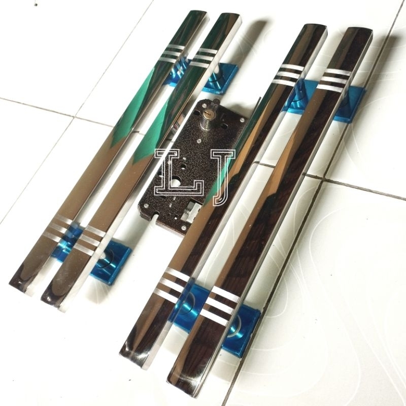Termurah 4pcs+body kunci set 60cm handle pintu kupu tarung gagang pintu full stainless steel