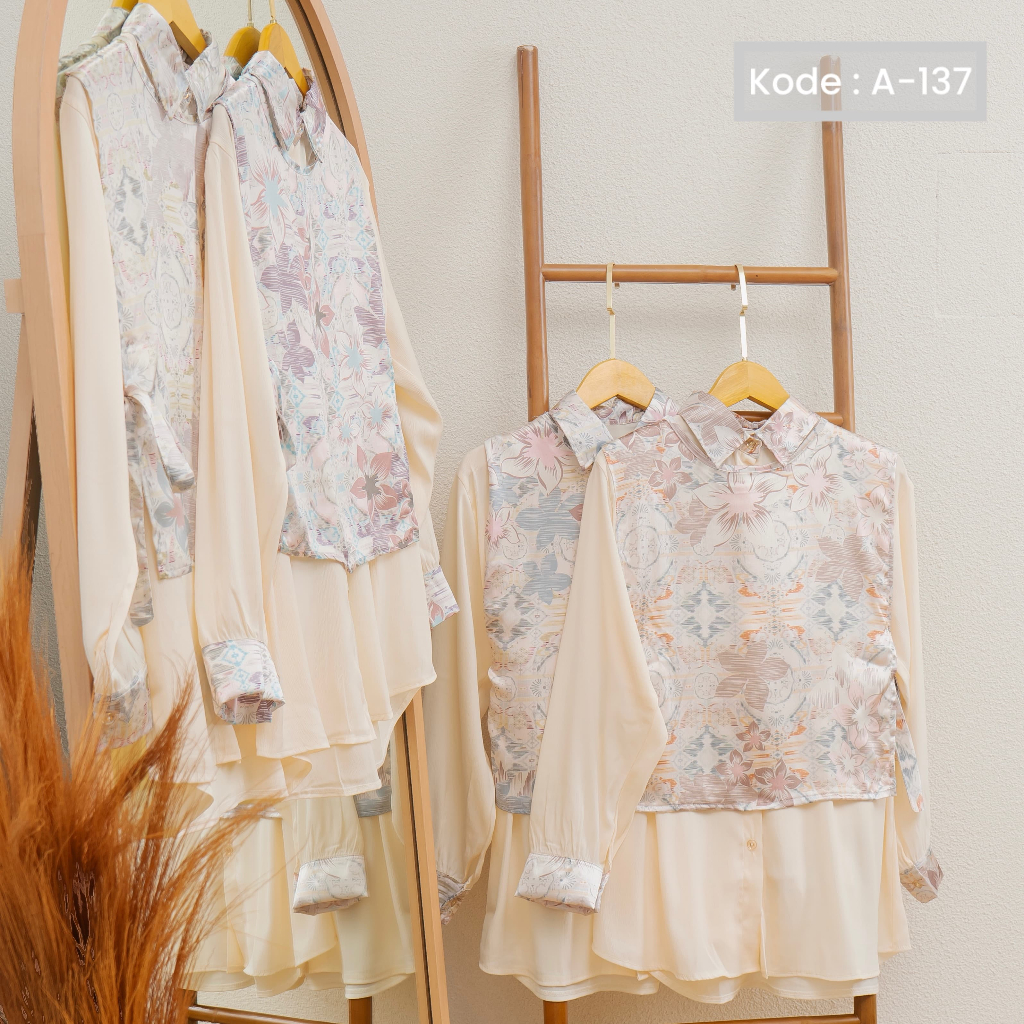 [LaVaylin] LV023 Baju Lebaran Gamis Tunic Atasan Rompi Muslimah Hijab Wanita Premium Mewah Fashion M