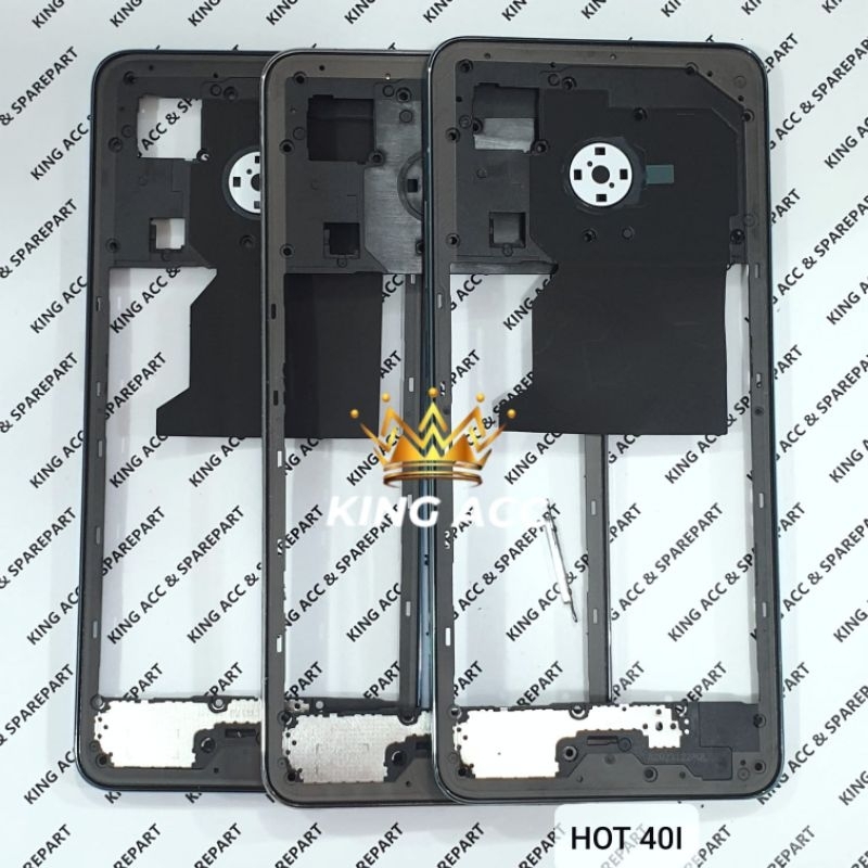 BEZZEL BAZEL BEZEL BEJEL TULANG MESIN TENGAH INFINIX HOT 40I / X6528