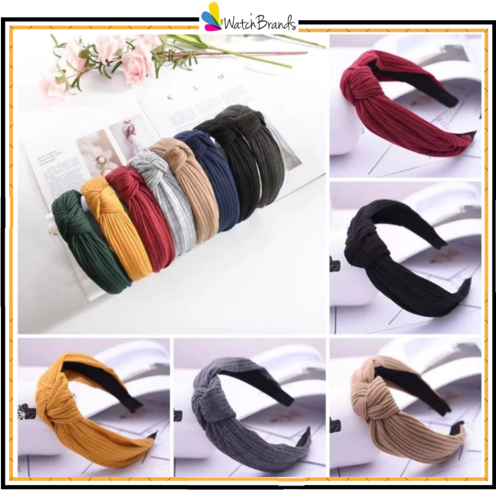 WBS Bando Korea Bandana Wanita Murah Bando Polos Headband Korea Fashion Bando Simpul Aksesoris Rambu