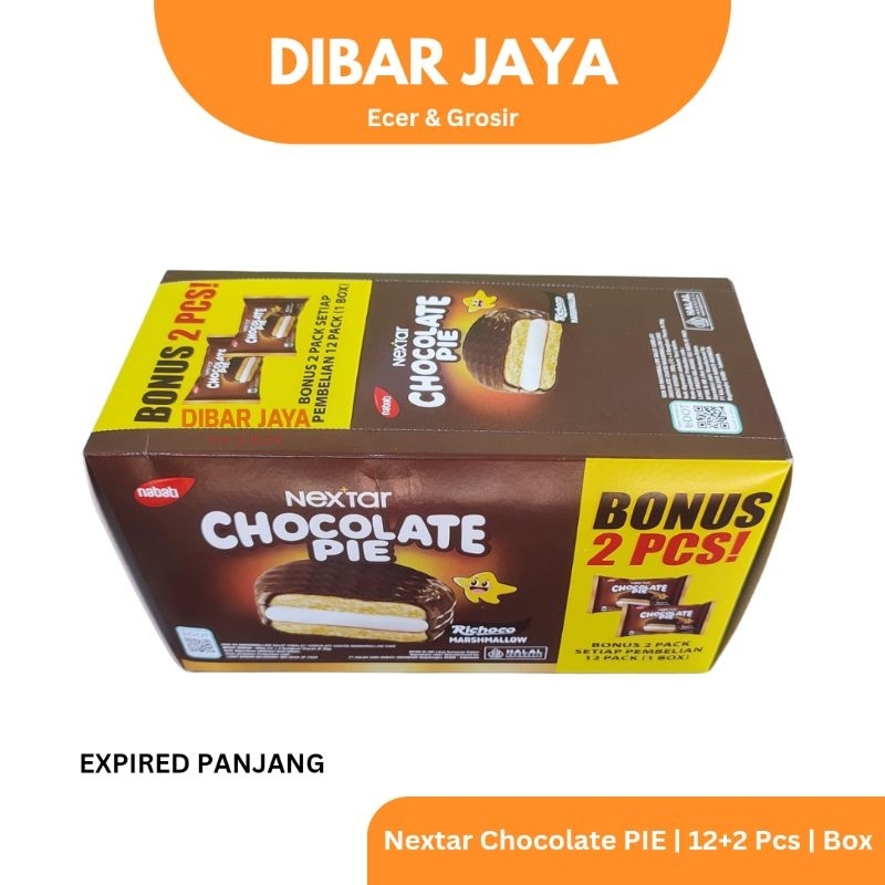 

NEXTAR CHOCOLATE PIE / CHOCOPIE MARSMALLOW NEXTAR PIE BOX ISI 12+2PCS