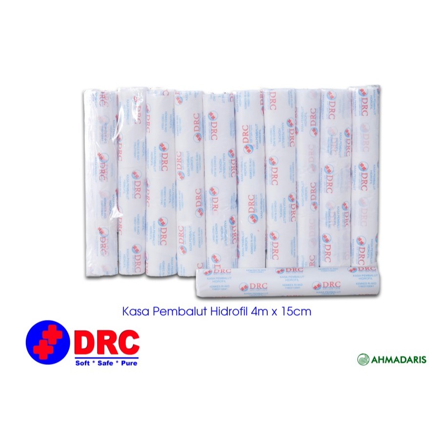 KASA PEMBALUT HIDROFIL 3,6mx15cm isi 10rol DRC (Verban Balut Luka) - 1 pack