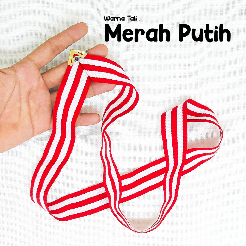 

TALI MEDALI WARNA MERAH PUTIH - SUDAH TERPASANG MATA AYAM
