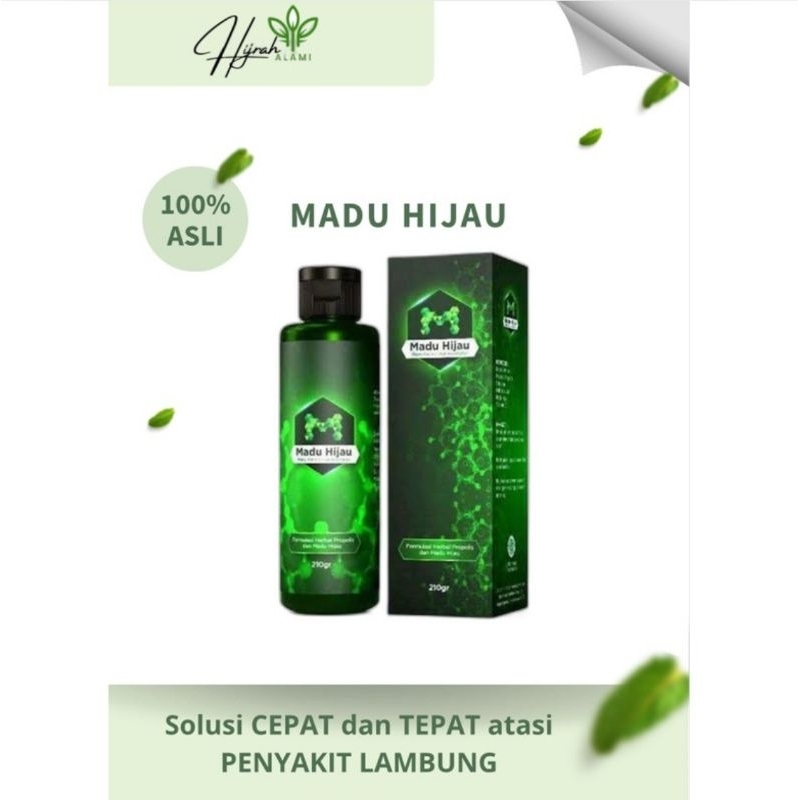 Madu Hijau Original Mengobati Sakit Maag Asam Lambung Gerd Mual Kembung/ MADU HIJAU 210 Gram BPOM/He