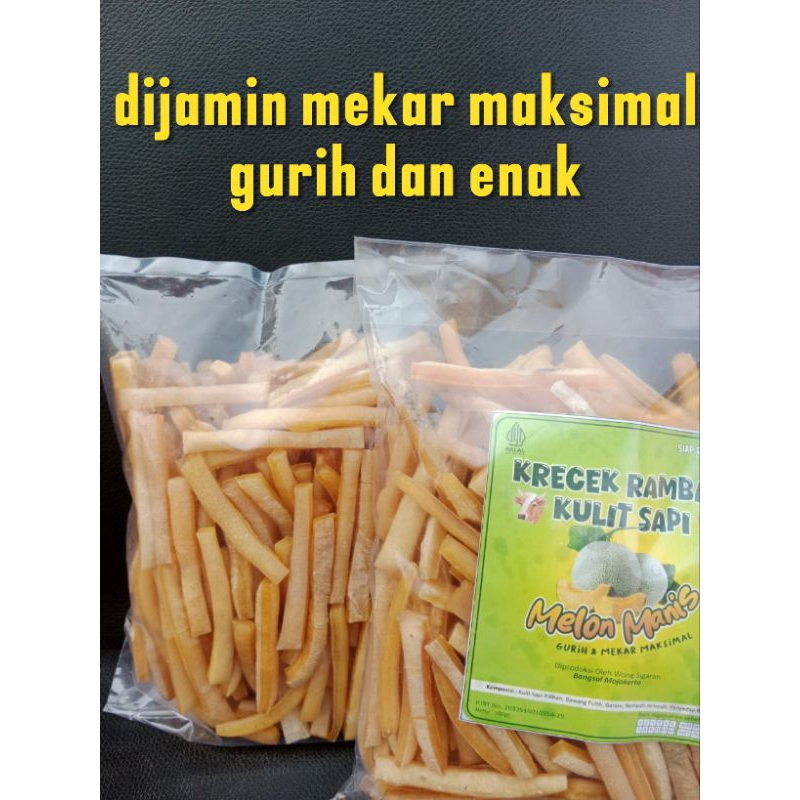 

krecek rambak kulit sapi/krupuk kulit sapi 500 gram varian mie