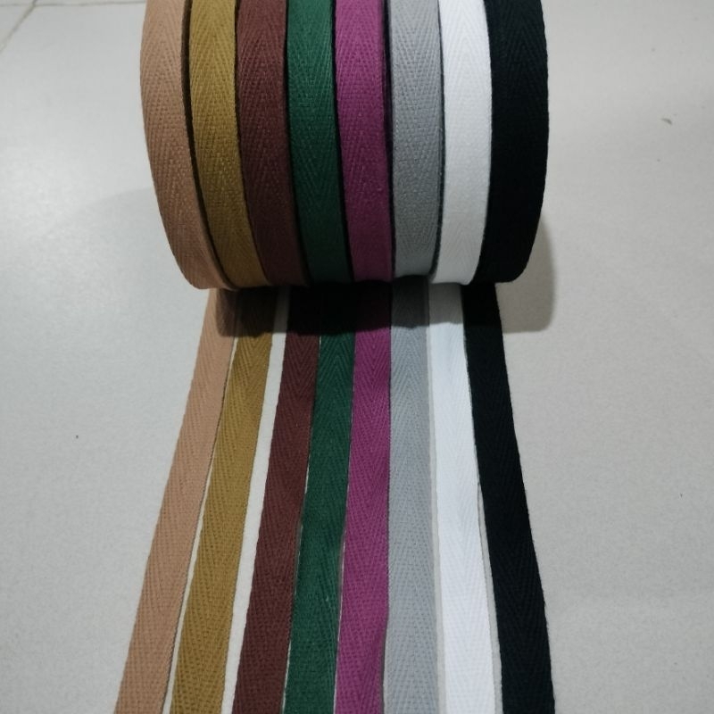 pita katun/Piterban lebar 1,2cm varian warna