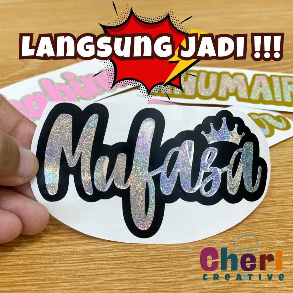 

[Langsung jadi] Sticker Custom Hologram Request Nama