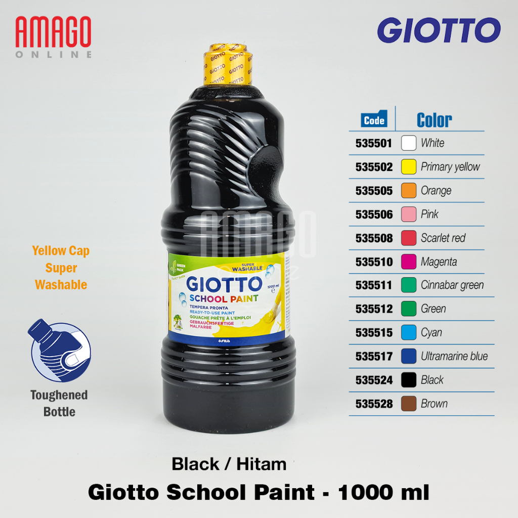 

GIOTTO School Paint 1000 ml Cat Air Poster Lukis Sekolah 1 liter - Black - 535524