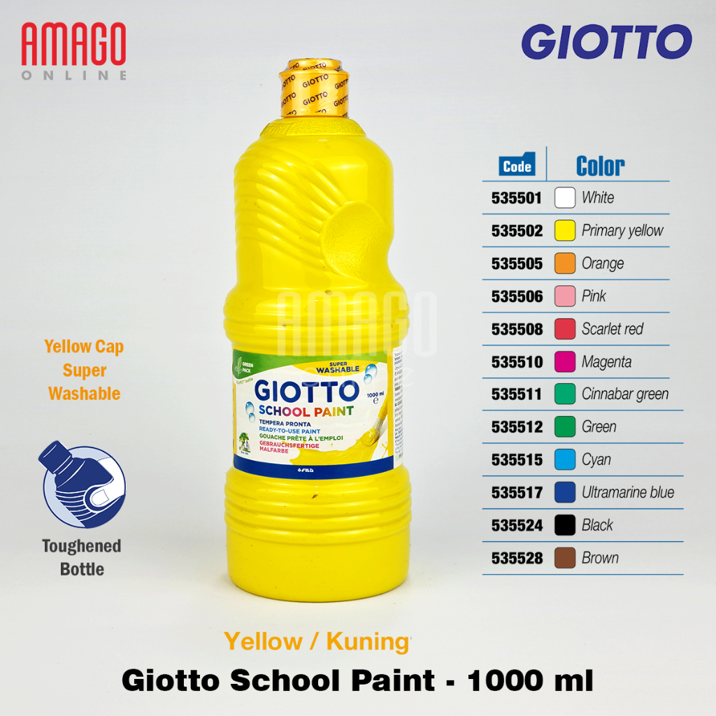 

GIOTTO School Paint 1000 ml Cat Air Cat Poster Lukis Sekolah 1 liter - Yellow - 535502