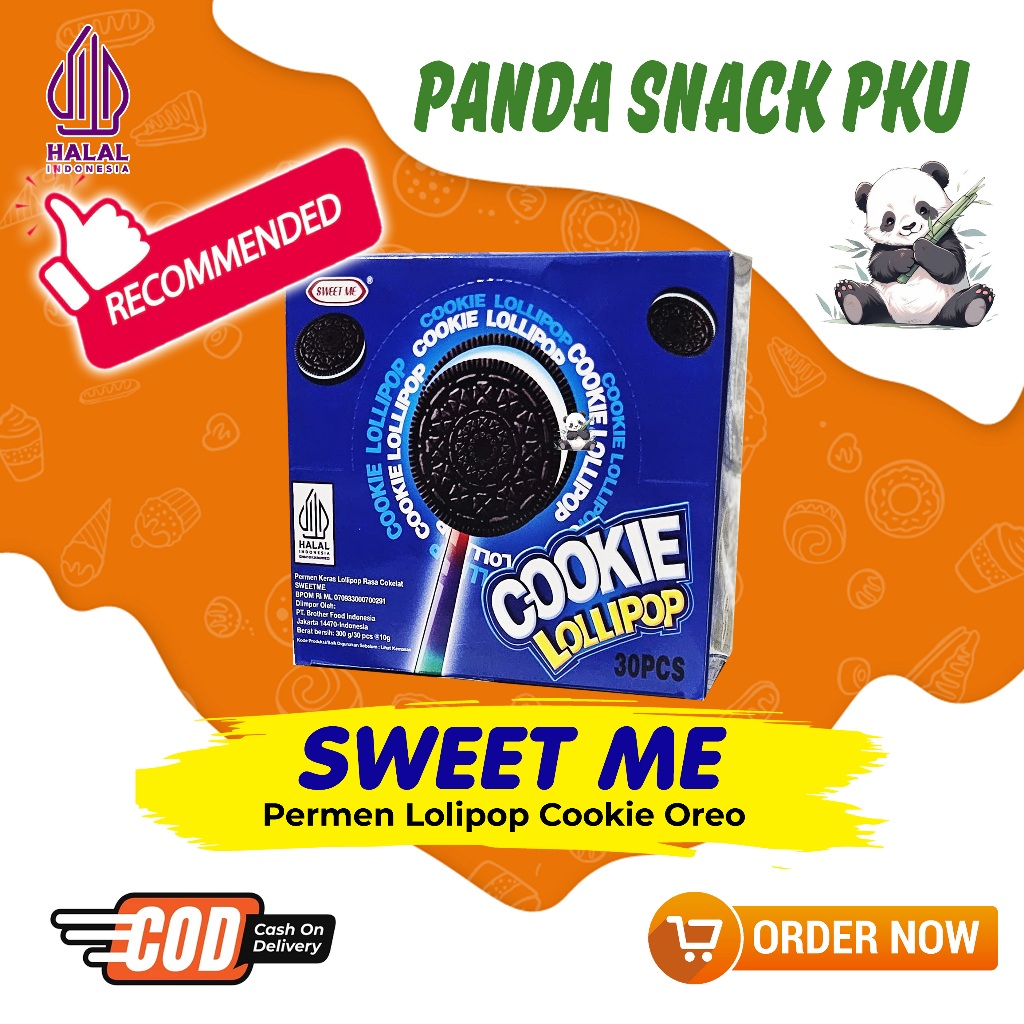 

SWEET ME PERMEN LOLIPOP COOKIE OREO 1BOX ISI 30 PCS @10 GRAM