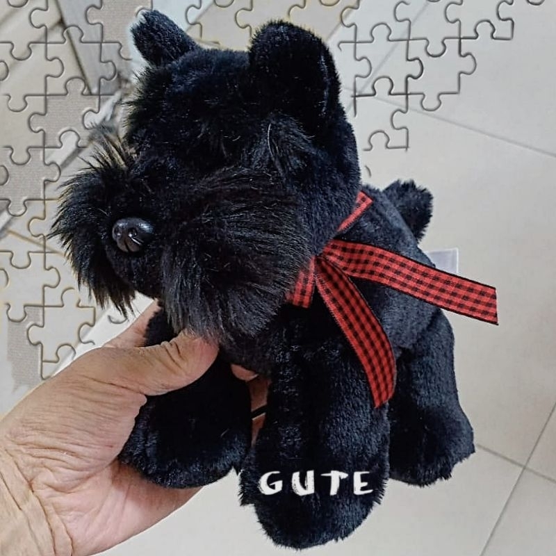 Boneka Anjing Terrier Westie Hitam Putih