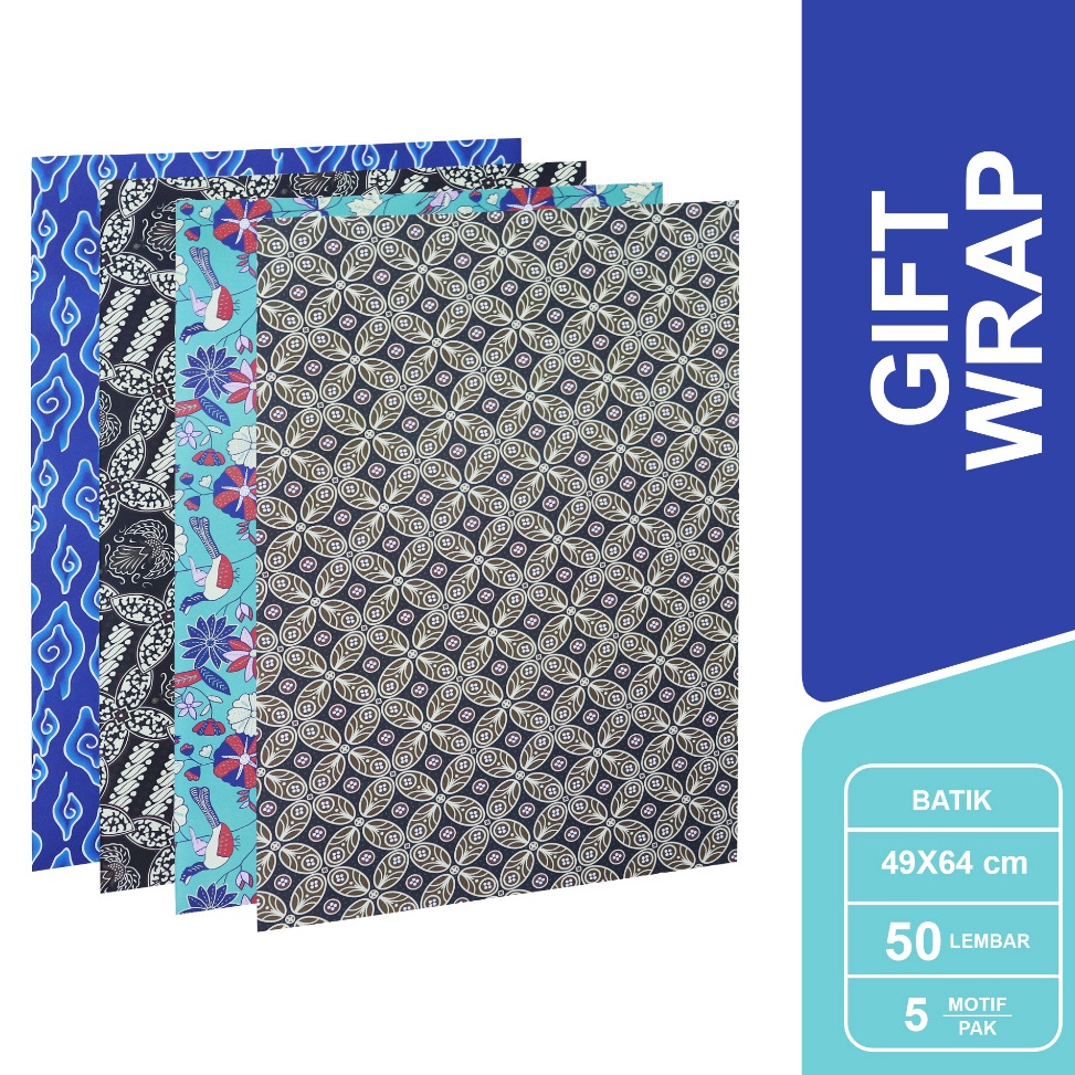 

Diskon Tambahan SIDU Kertas Kado Batik Bermotif 1 Pack isi 5 Lembar SDU GW K Batik HVS
