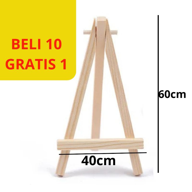 

Stand Poto Kayu Tinggi 60cm Wooden Tripod Mini Easel Standing Frame Foto Lukis