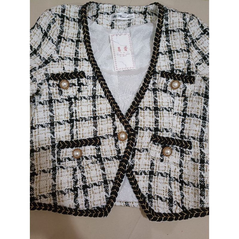 Crop Blazer Tweed