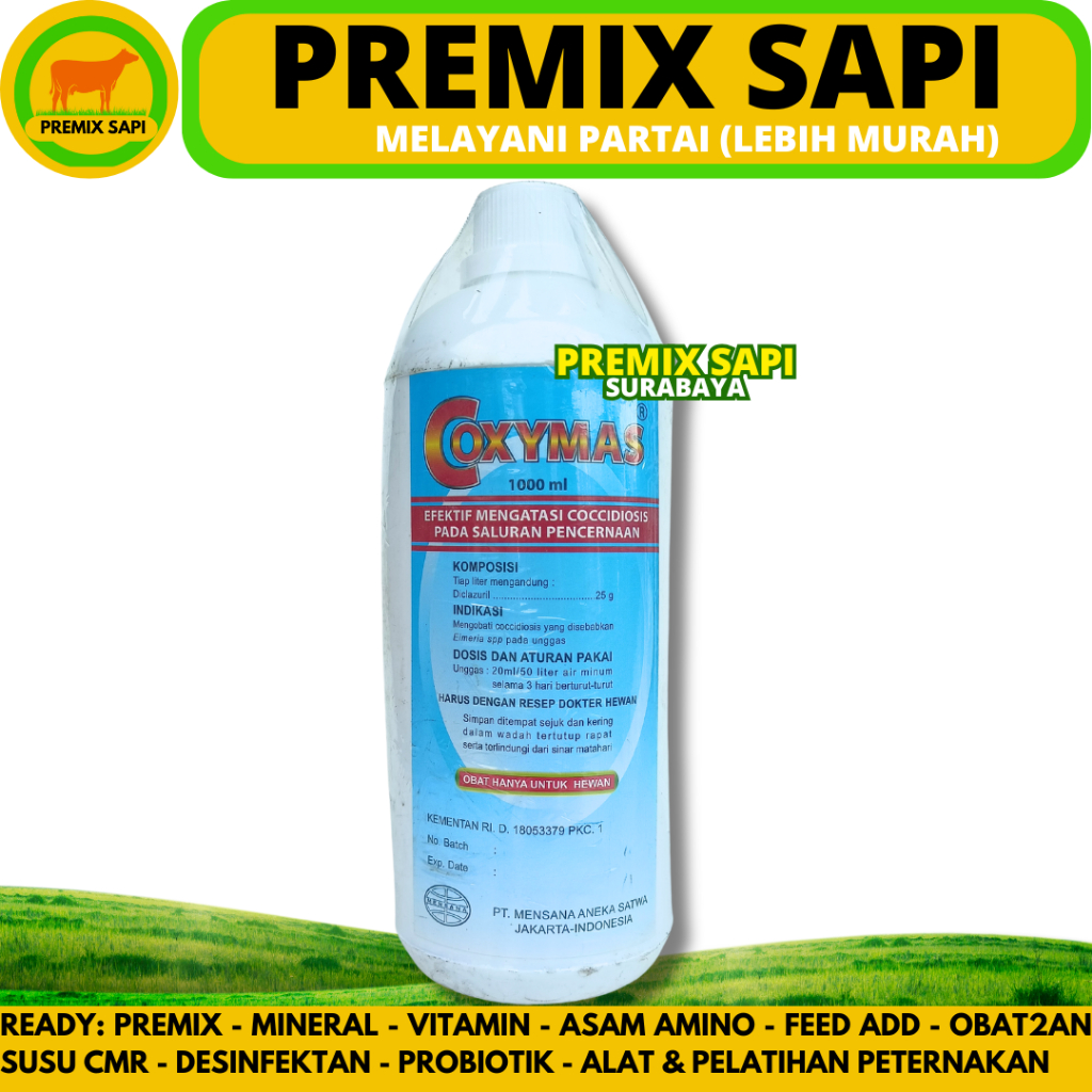 COXYMAS 1 LITER - Obat Ayam Berak Darah Cocci Pencernaan Hewan Unggas Ayam Coccidiosis Diclazuril
