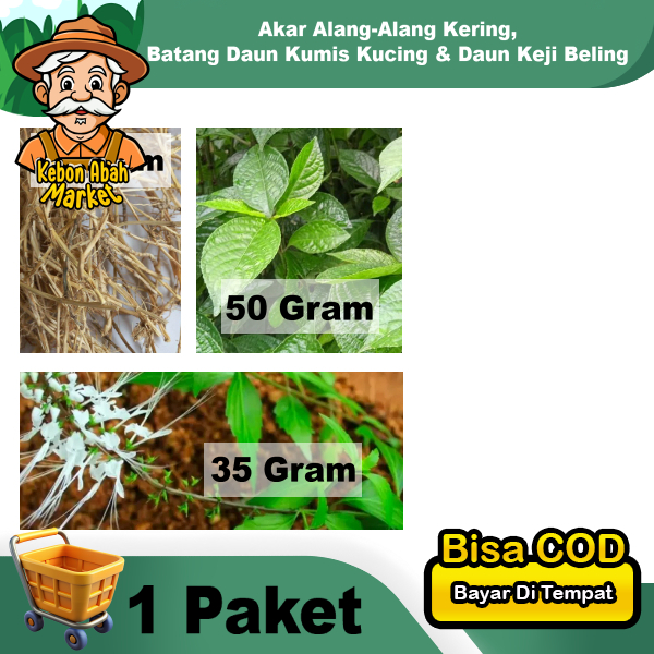 

Obat Herbal 1 Paket Keji Beling 75 Gram Kumis Kucing 60 Gr Akar Alang-alang Ilalang Kering 15gr