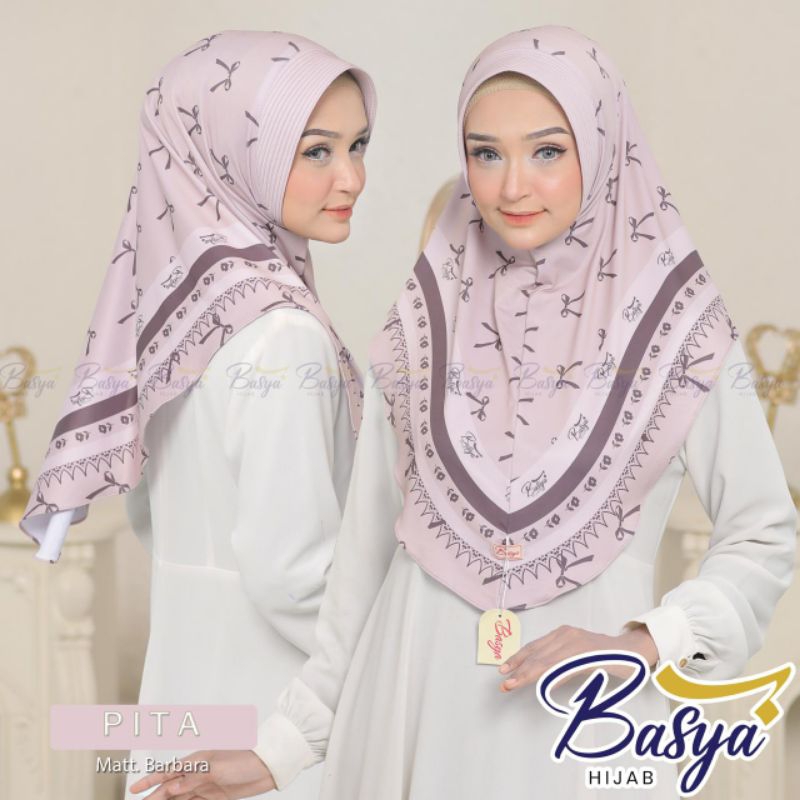 ** Basya Hijab ** Bergo Pita Printing Original Basya Hijab