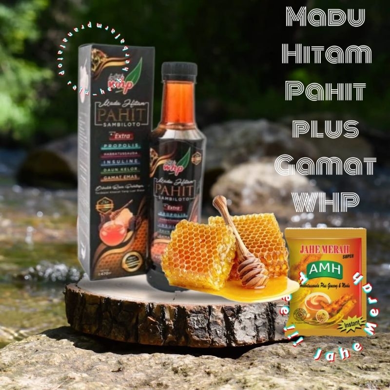 Madu Hitam Pahit Intaj WHP Extra Sambiloto dan Gamat Emas 470gr