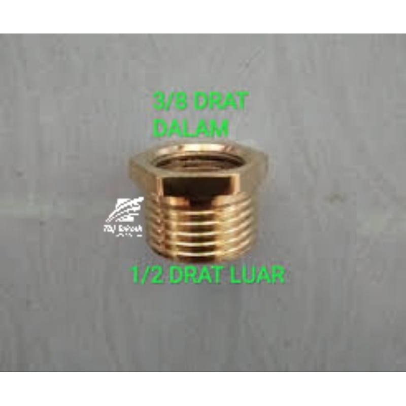 Verlop ring / plug ring 1/2 x 3/8 kuningan