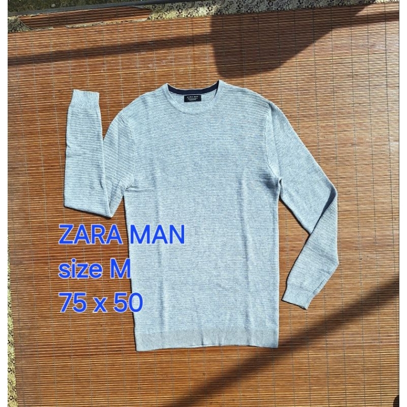 Sweater ZARA MAN Crewneck Knitwear Rajut Pria