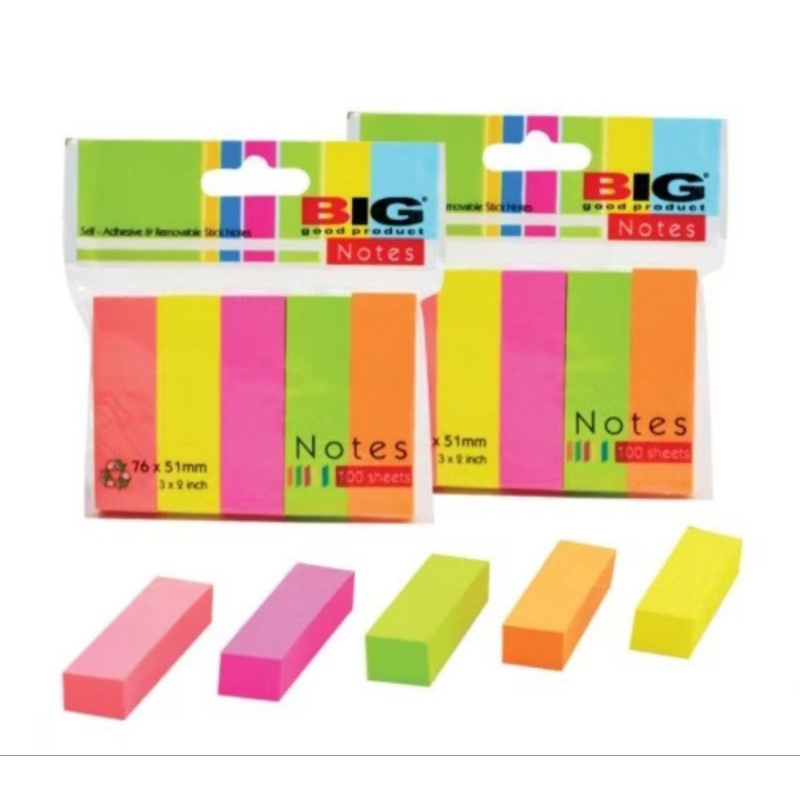 

STICKNOTE BIG 76 x 51 mm (3 x 2 Inch) / PEMBATAS BUKU BIG / STICKY NOTE BIG