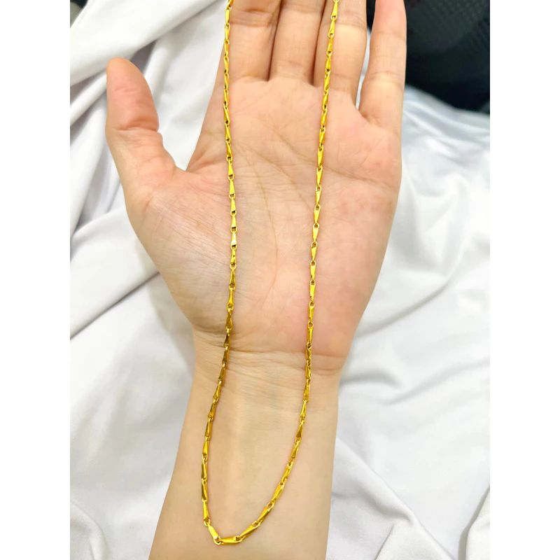 KALUNG PADI 1SK LAPIS EMAS 24K WARNA EMAS KALUNG PADI PENDEK