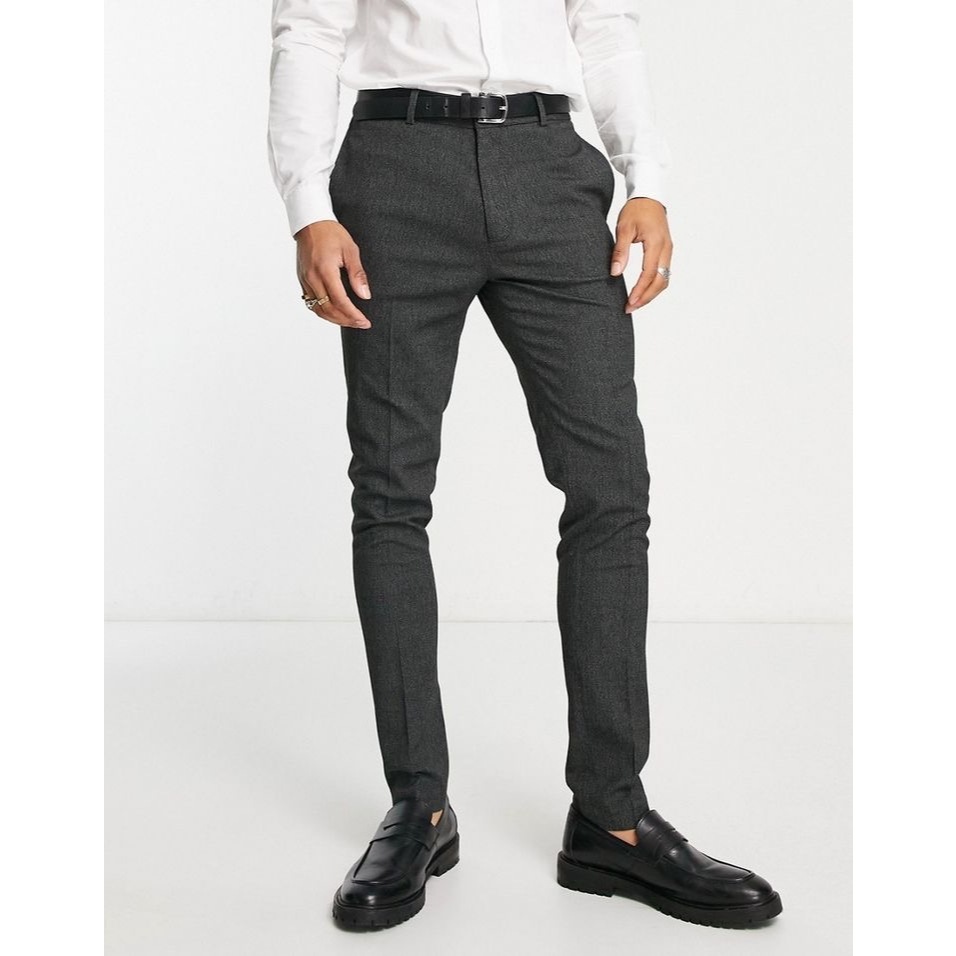 ( Abu Tua ) REY - Celana Formal Bahan Kain Pria Slimfit