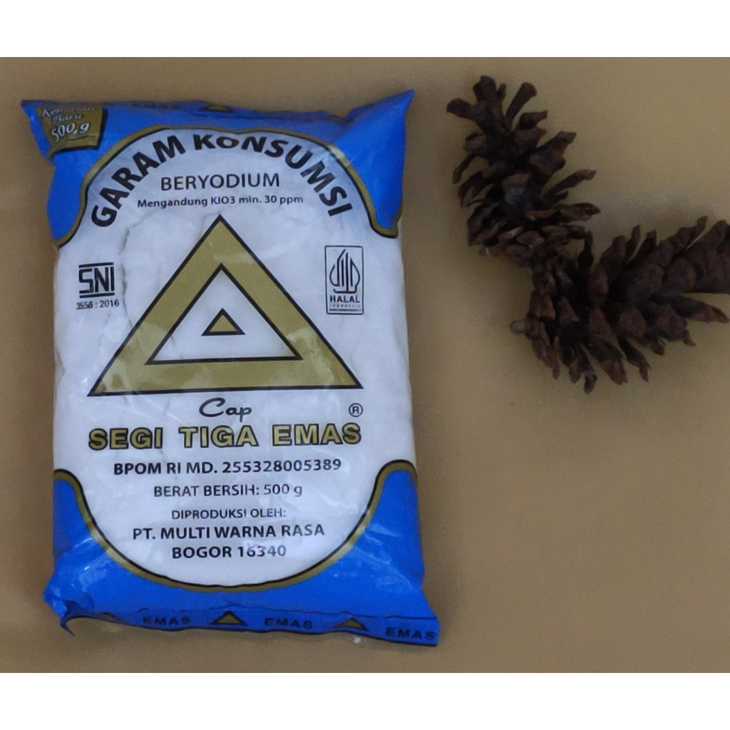 

Garam Dapur Garam Halus Garam Yodium Cap Segi Tiga Emas 500 Gram