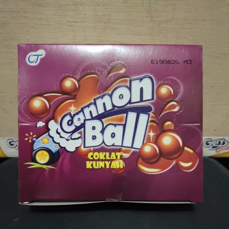 

Cannon ball coklat kunyah 1box isi24pcs@5gr