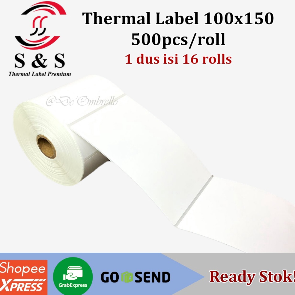 

tg Terlaris 5pcs Thermal Label Stiker 1 x 15 x 5 pcsroll Ukuran A6 Premium Quality W88