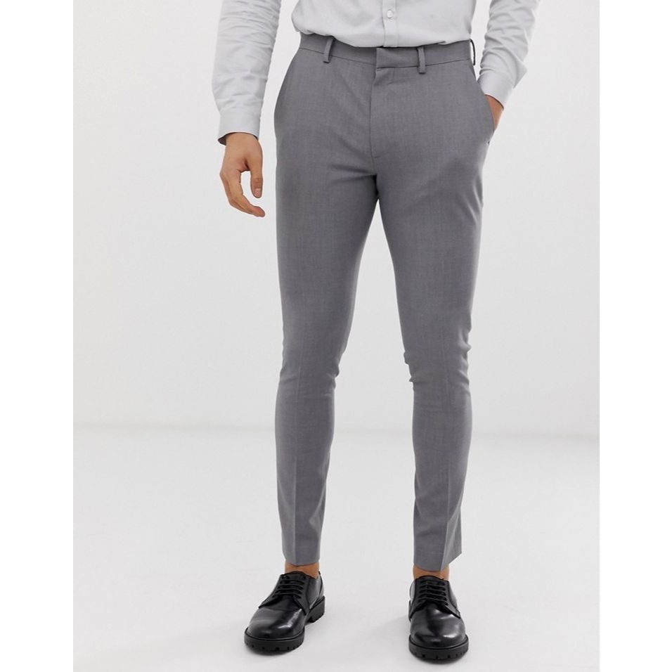 ( Abu Muda ) REY - Celana Formal Bahan Kain Pria Slimfit