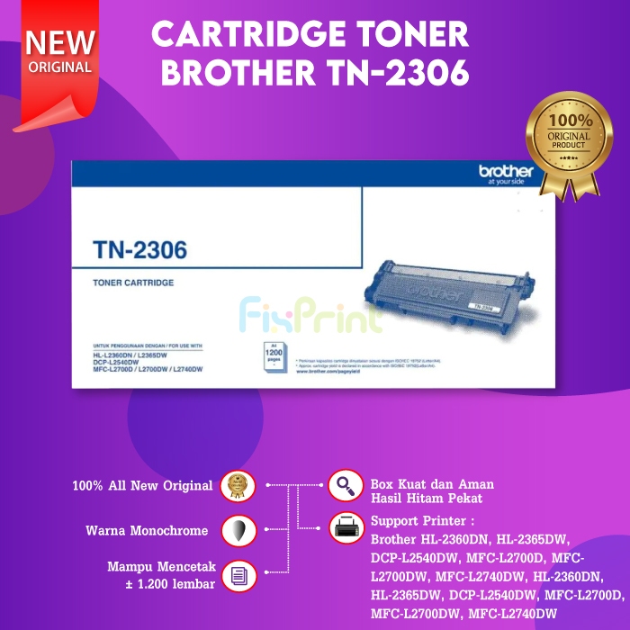 FixPrint Cartridge Brother Toner TN-2306 Original Standard HL-2365DW DCP-L2540DW / TN2306