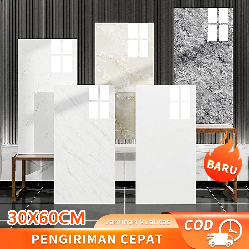 [30 x 60 CM] Wallpaper Dinding PVC Marble Lantai Vinyl Marbel Granit Wallpaper Dinding Dapur