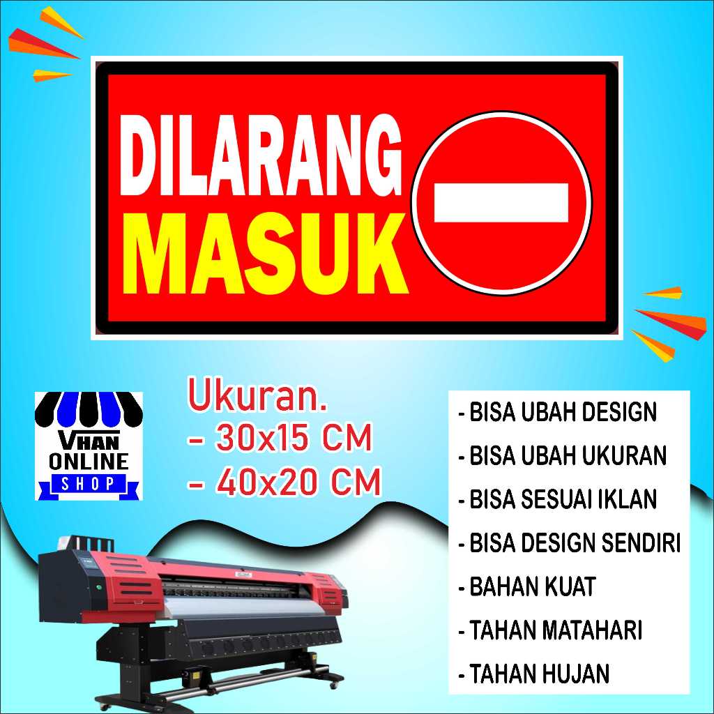 

Cetak Stiker Tempelan Dilarang Masuk Bahan Bagus Merah