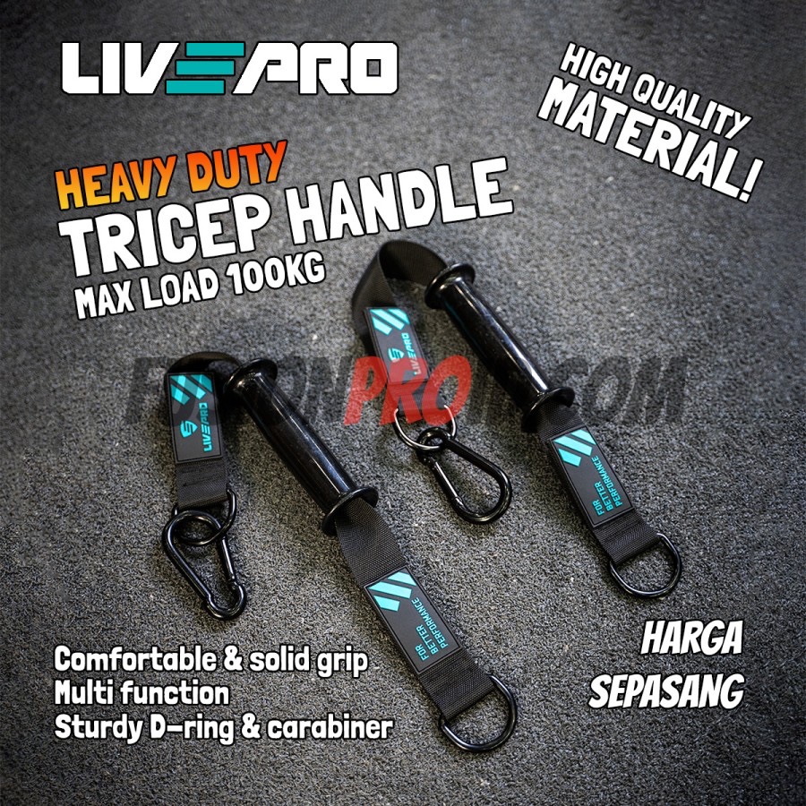 STRAP HANDLE TRICEP ROPE TALI LATIHAN TRICEPS FITNES FITNESS LIVEPRO