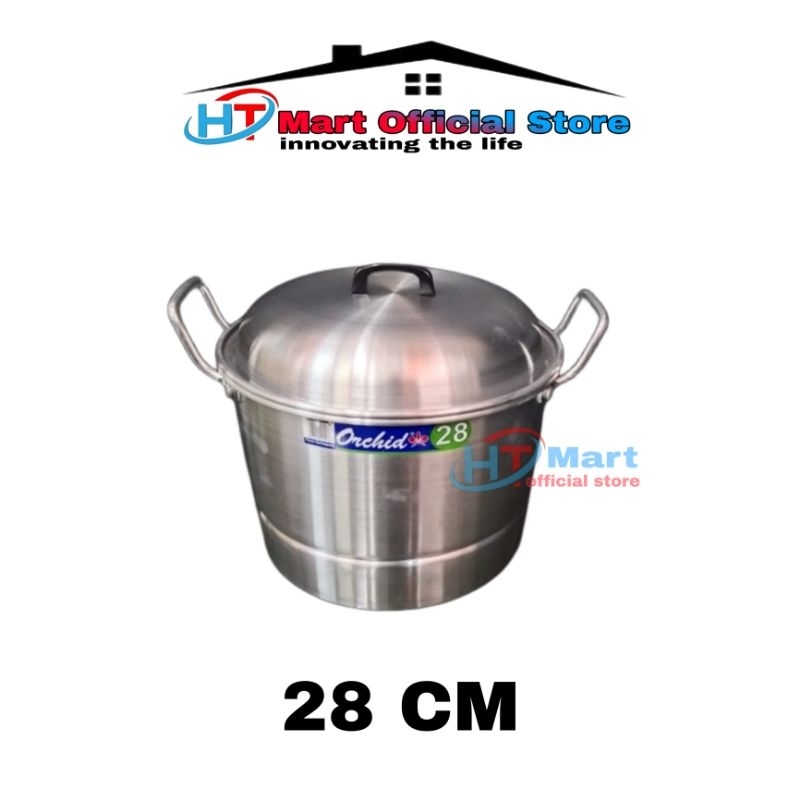 HT mart - Panci dandang Orchid Aluminium no 28 Panci langseng nasi serbaguna Panci kukusan 28 cm 2.5
