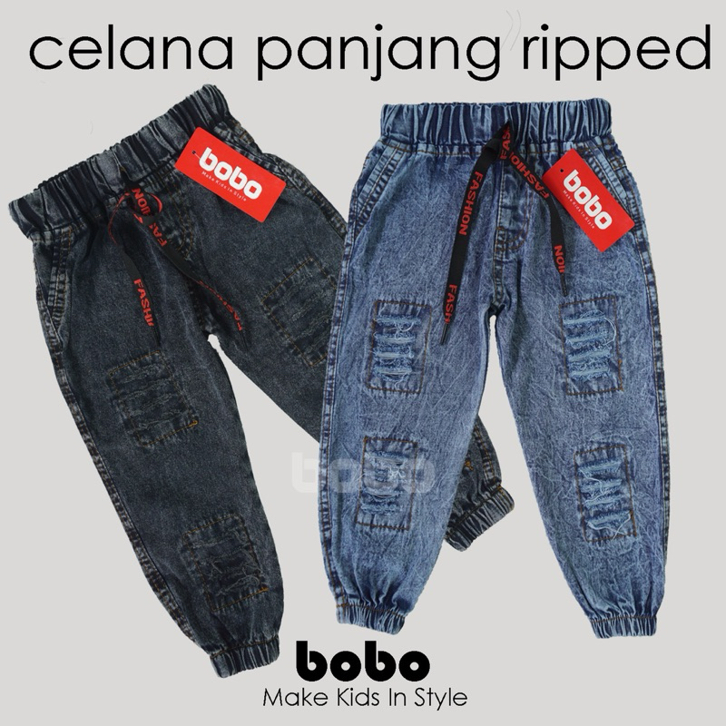 CELANA PANJANG JEANS RIPPED JOGER ANAK 2 - 5 TAHUN