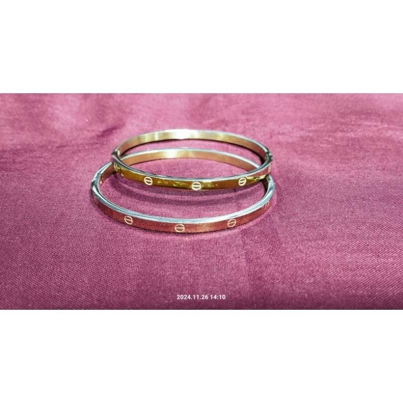 GELANG BESI PUTIH ASLI VARIASI KUNING