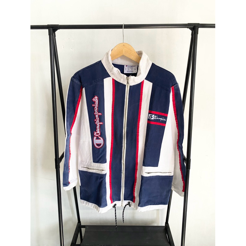Jacket Champion Vtg Bordir 3 Tone