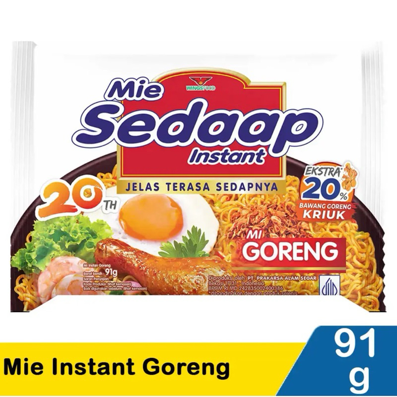 

Sedaap Mi Instan Goreng 91G